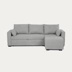 Sofá cama com chaise longue reversível cinza claro LEAH - Gato Preto