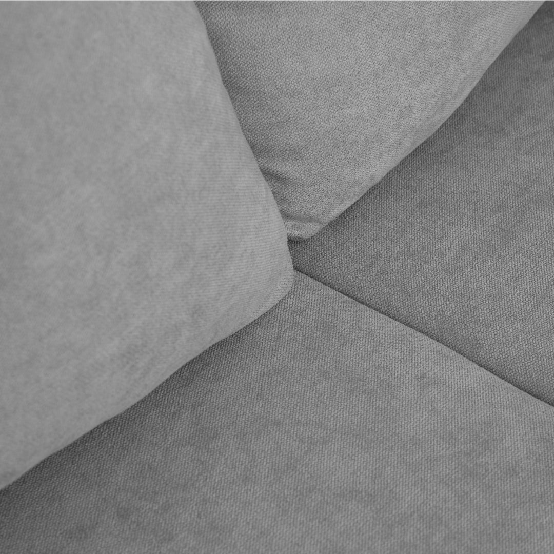 Sofá cama com chaise longue reversível cinza claro LEAH - Gato Preto