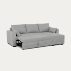 Sofá cama com chaise longue reversível cinza claro LEAH - Gato Preto