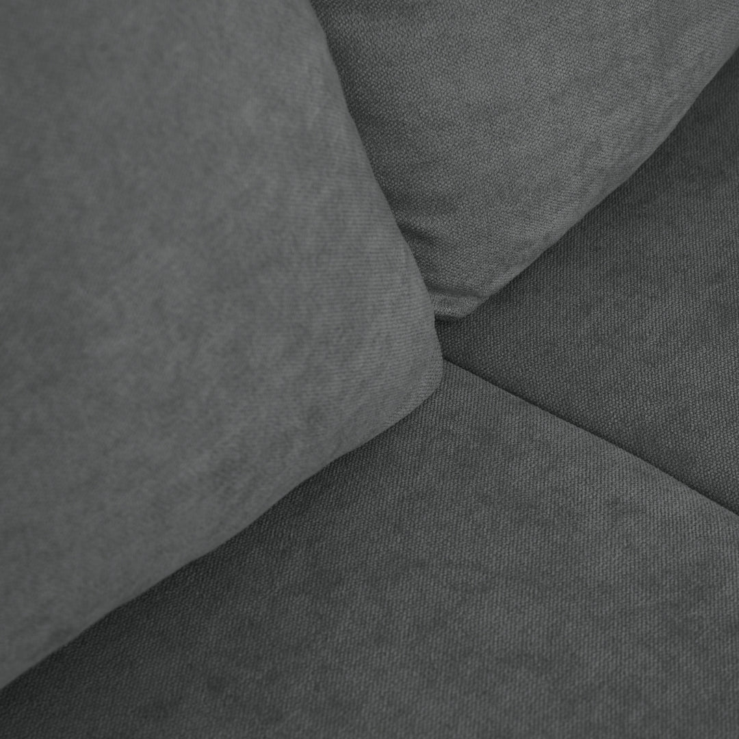 Sofá cama com chaise longue reversível cinza escuro LEAH - Gato Preto