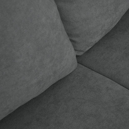 Sofá cama com chaise longue reversível cinza escuro LEAH - Gato Preto