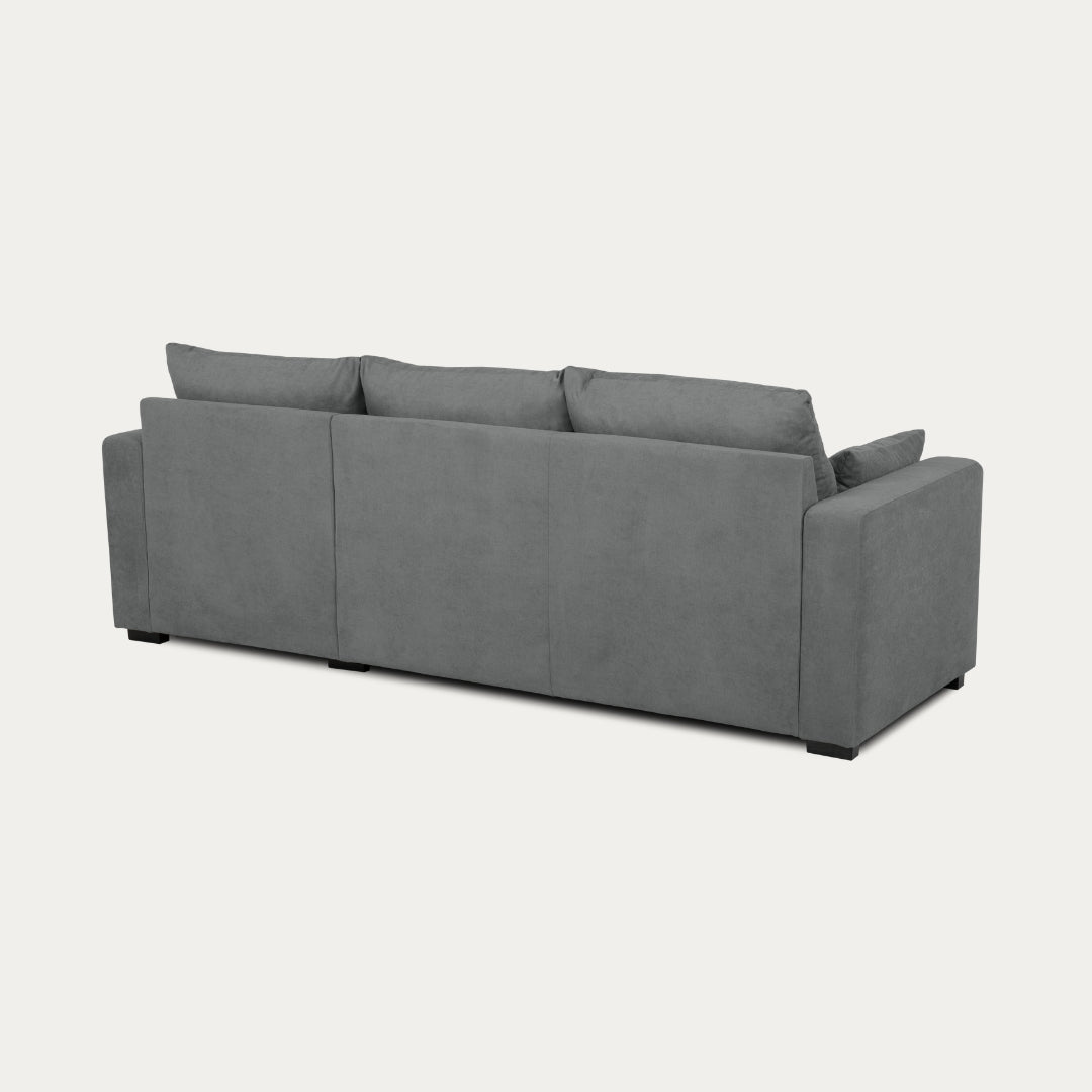 Sofá cama com chaise longue reversível cinza escuro LEAH - Gato Preto