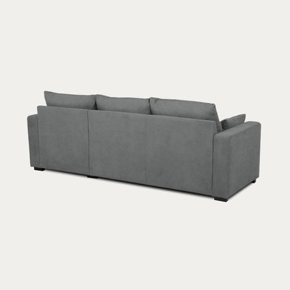 Sofá cama com chaise longue reversível cinza escuro LEAH - Gato Preto