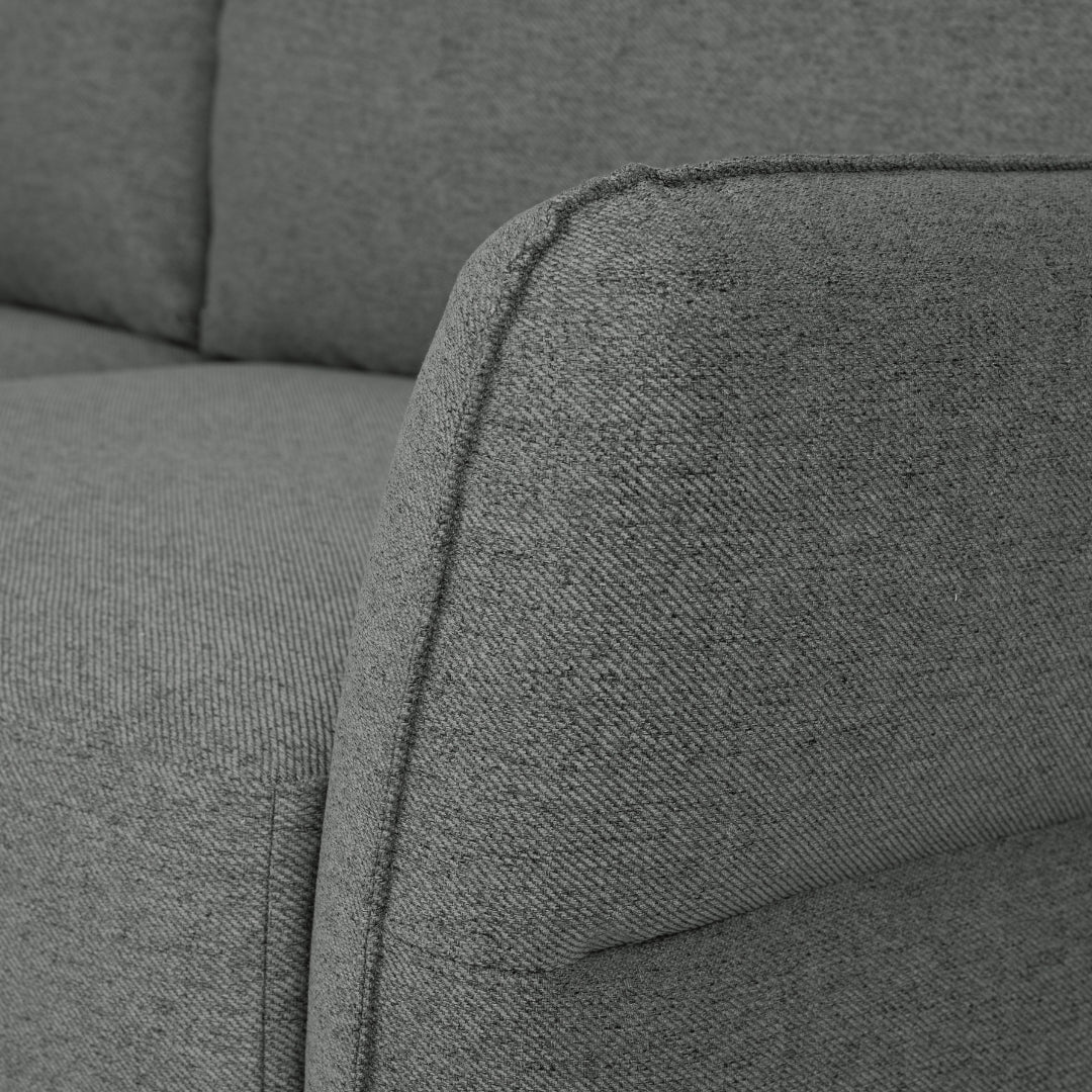 Sofá cama com chaise longue reversível cinza escuro TOBY - Gato Preto