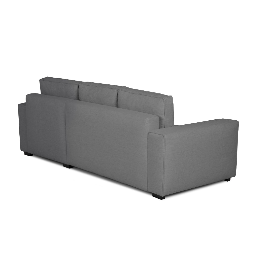 Sofá cama com chaise longue reversível cinza JADE - Gato Preto