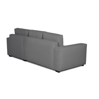 Sofá cama com chaise longue reversível cinza JADE - Gato Preto
