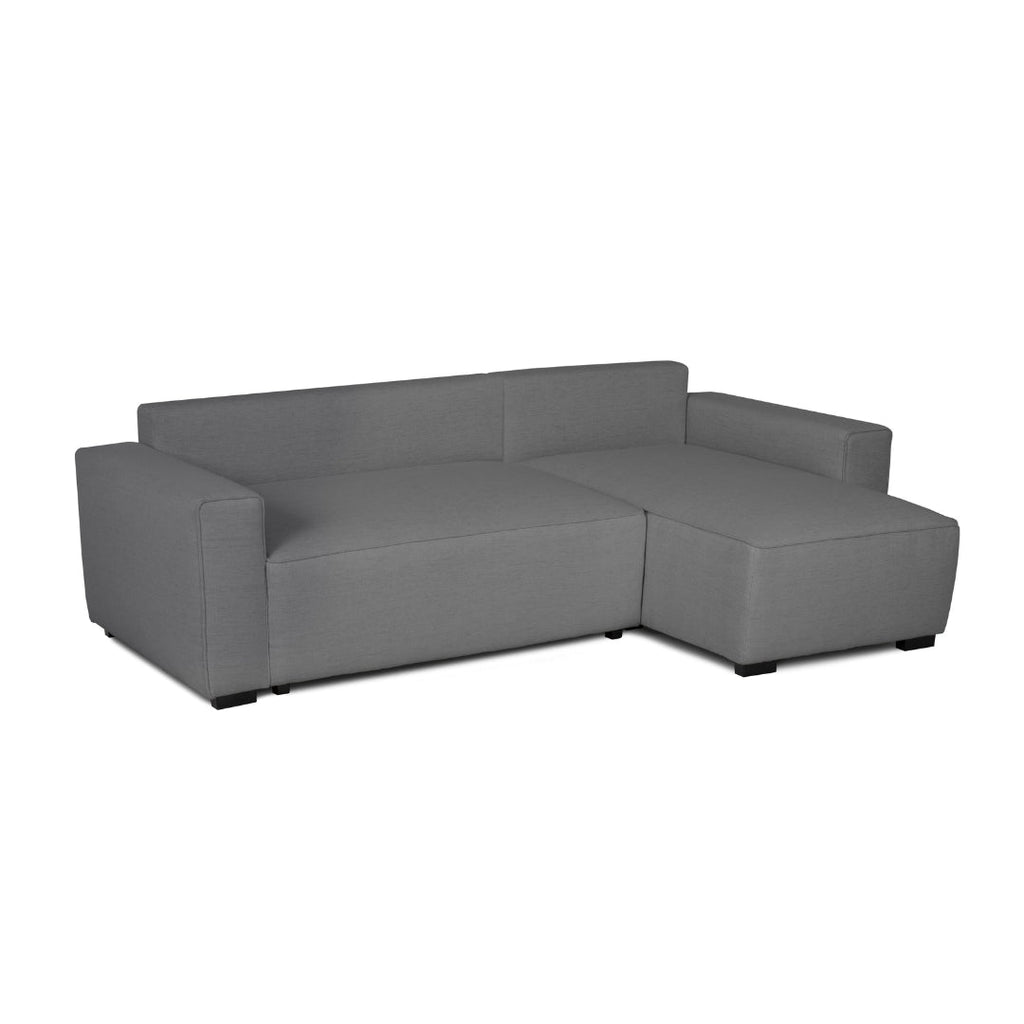 Sofá cama com chaise longue reversível cinza JADE - Gato Preto