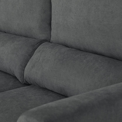 Sofá cama com chaise longue reversível cinza OLIVER - Gato Preto