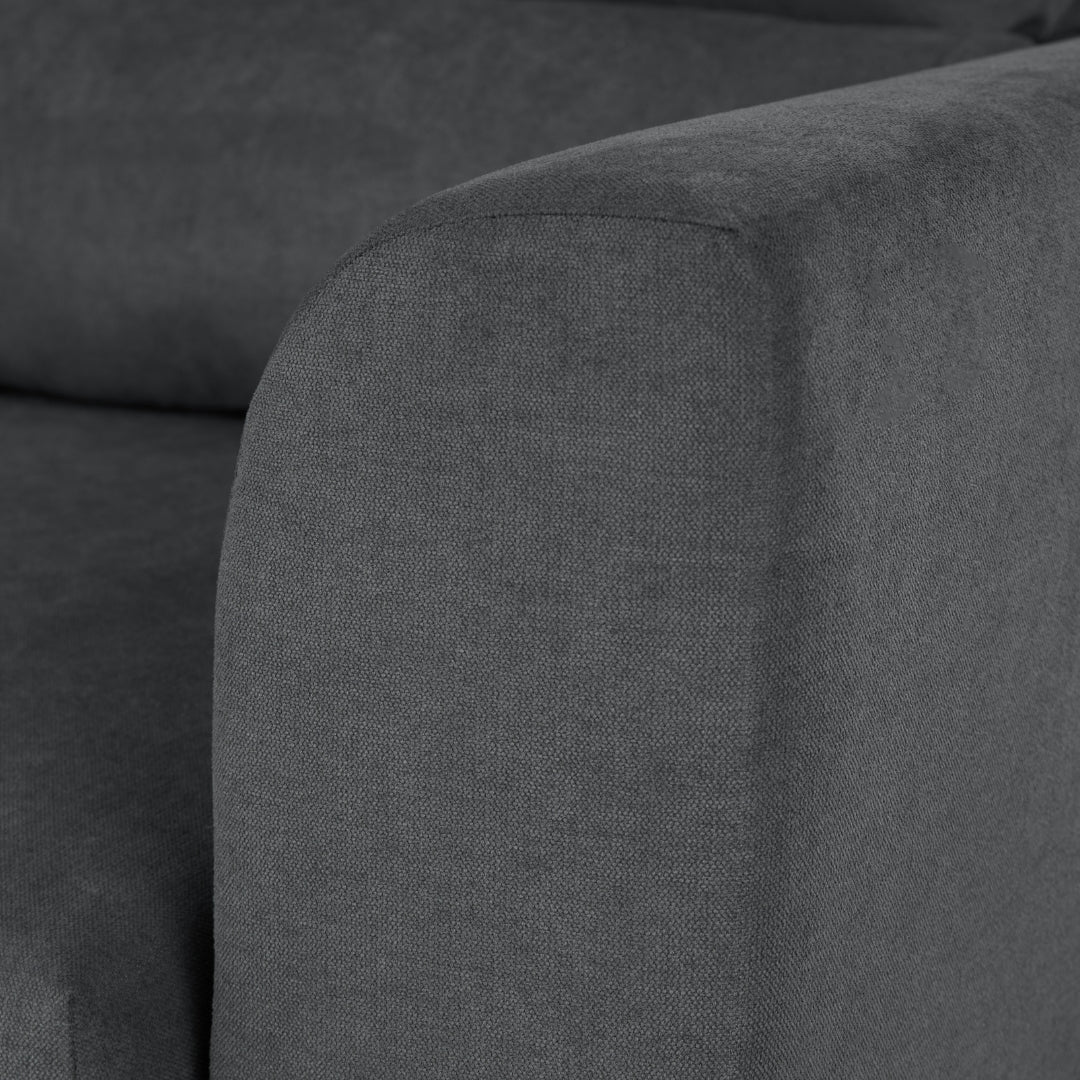 Sofá cama com chaise longue reversível cinza OLIVER - Gato Preto