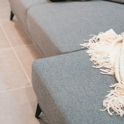 Sofá cama com chaise longue reversível cinza TOBY - Gato Preto