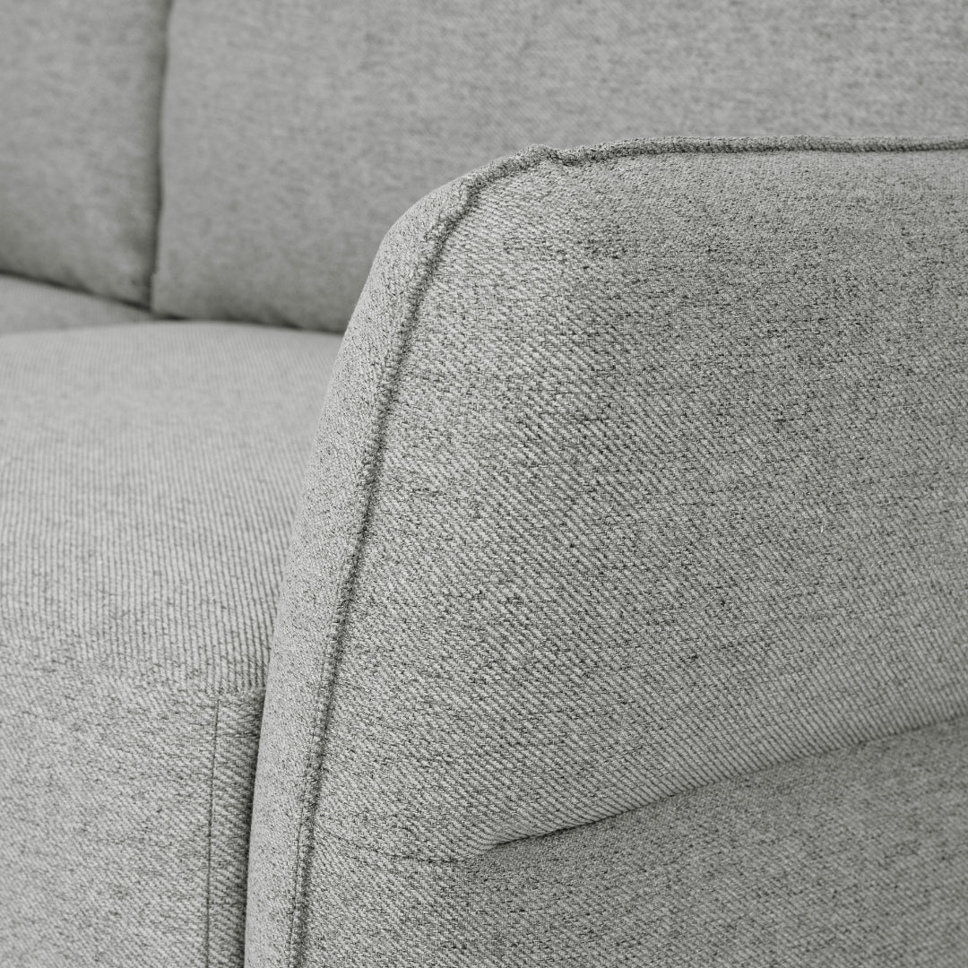 Sofá cama com chaise longue reversível cinza TOBY - Gato Preto