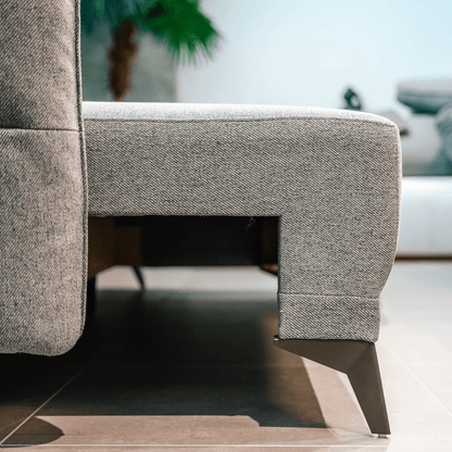 Sofá cama com chaise longue reversível cinza TOBY - Gato Preto