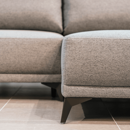 Sofá cama com chaise longue reversível cinza TOBY - Gato Preto