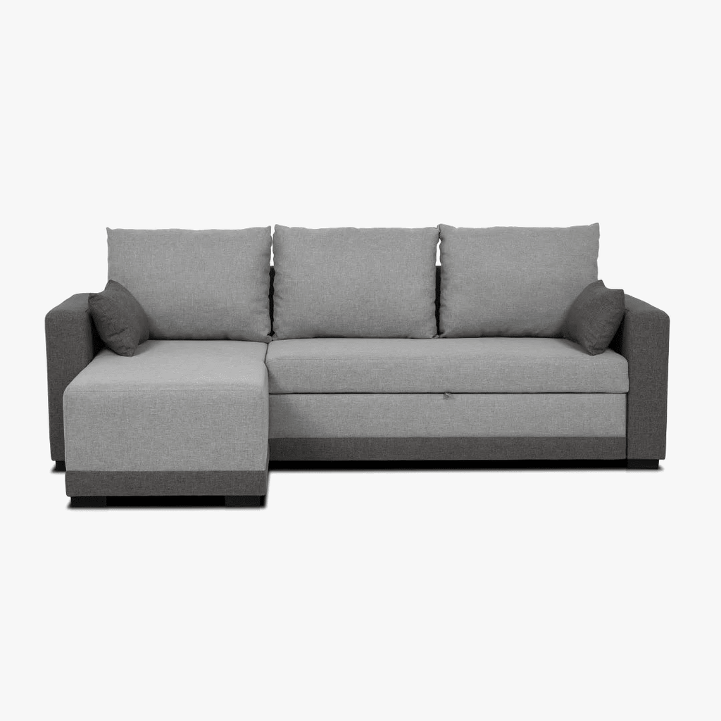 Sofá cama com chaise longue reversível CLOONEY - Gato Preto