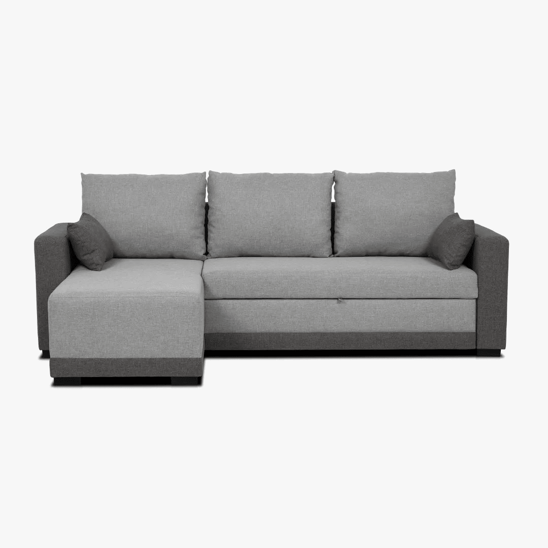 Sofá cama com chaise longue reversível CLOONEY - Gato Preto
