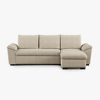 Sofá Cama com Chaise Longue Reversível e Arrumação PORTMAN - Gato Preto
