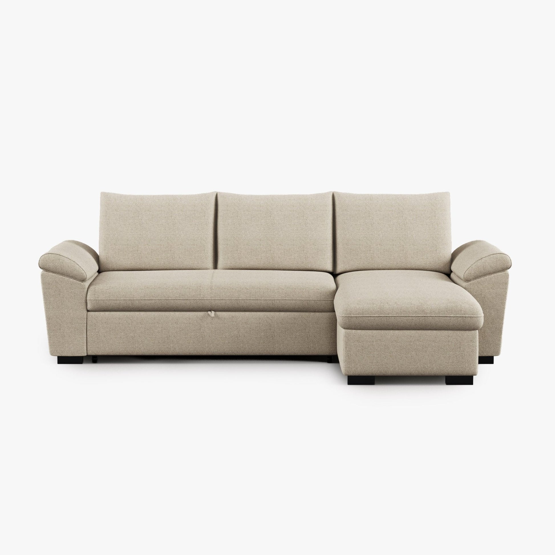 Sofá Cama com Chaise Longue Reversível e Arrumação PORTMAN - Gato Preto