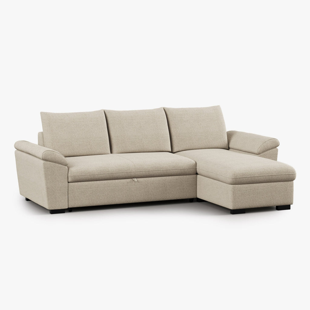 Sofá Cama com Chaise Longue Reversível e Arrumação PORTMAN - Gato Preto