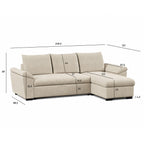 Sofá Cama com Chaise Longue Reversível e Arrumação PORTMAN - Gato Preto
