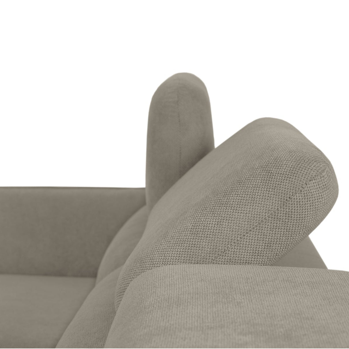 Sofá cama com chaise longue reversível e cabeceiras ajustáveis bege MORGAN - Gato Preto