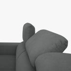 Sofá - Cama com Chaise Longue Reversível e Cabeceiras Ajustáveis Cinza Escuro JOHN - Gato Preto