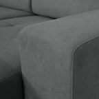 Sofá - Cama com Chaise Longue Reversível e Cabeceiras Ajustáveis Cinza Escuro JOHN - Gato Preto