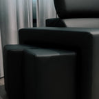Sofá - Cama com Chaise Longue Reversível e Cabeceiras Ajustáveis Cinza Escuro JOHN - Gato Preto