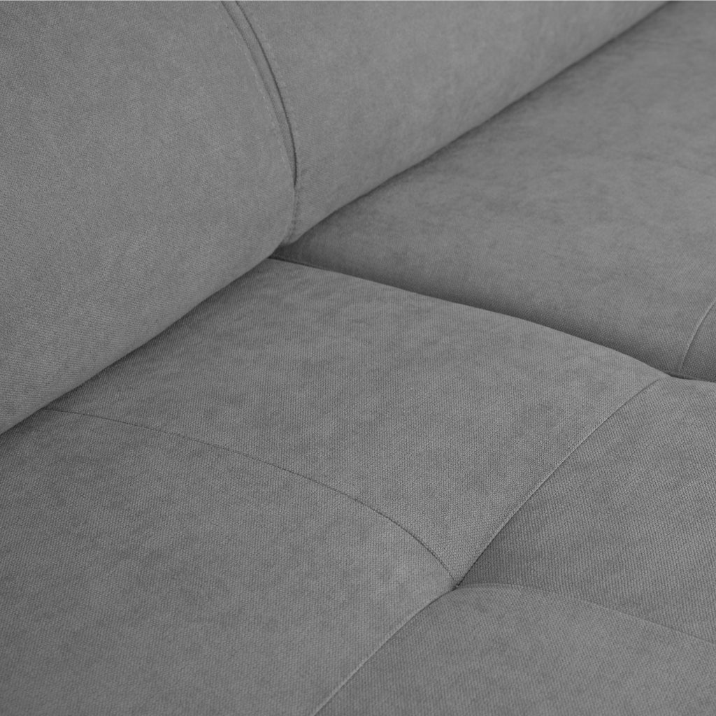 Sofá - Cama com Chaise Longue Reversível e Cabeceiras Ajustáveis Cinza Escuro JOHN - Gato Preto