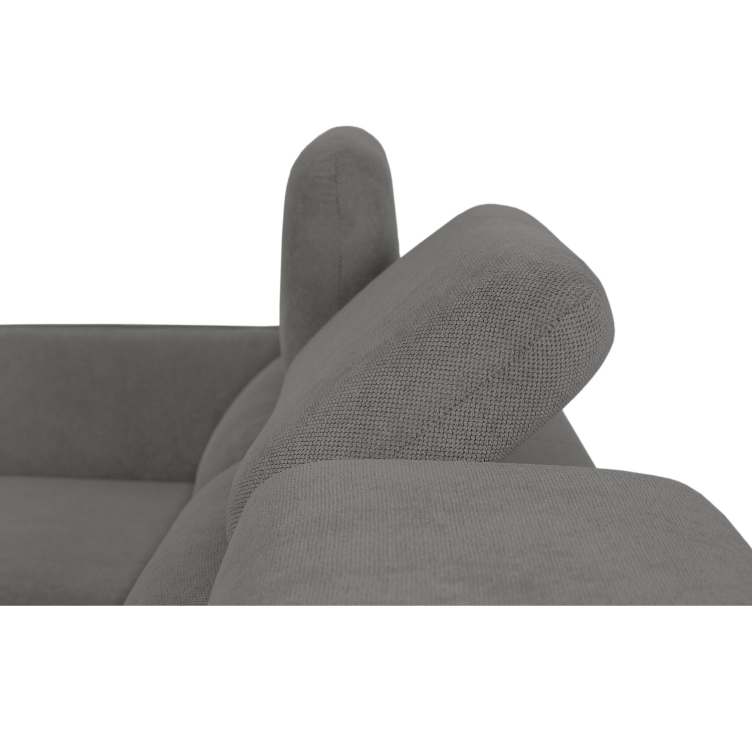 Sofá cama com chaise longue reversível e cabeceiras ajustáveis cinza MORGAN - Gato Preto