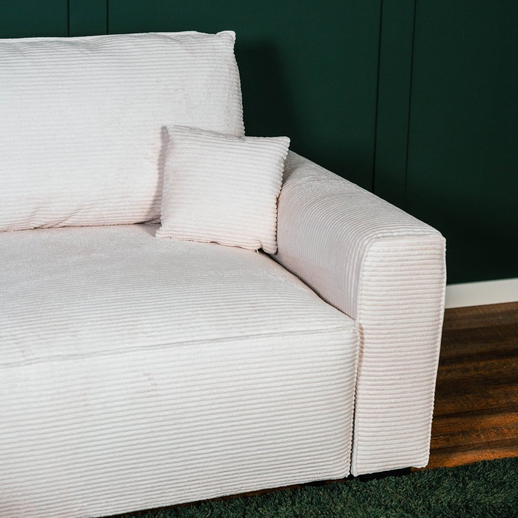 Sofá cama com chaise longue reversível LAUREN - Gato Preto