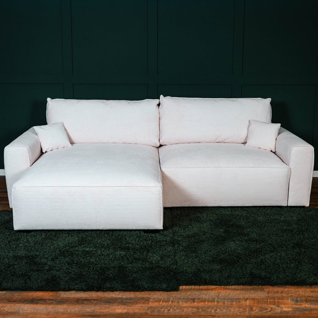 Sofá cama com chaise longue reversível LAUREN - Gato Preto