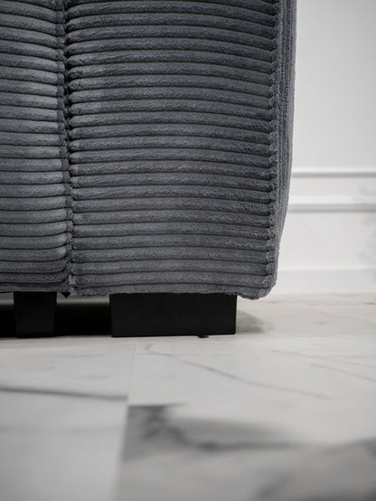 Sofá cama com chaise longue reversível LAUREN - Gato Preto