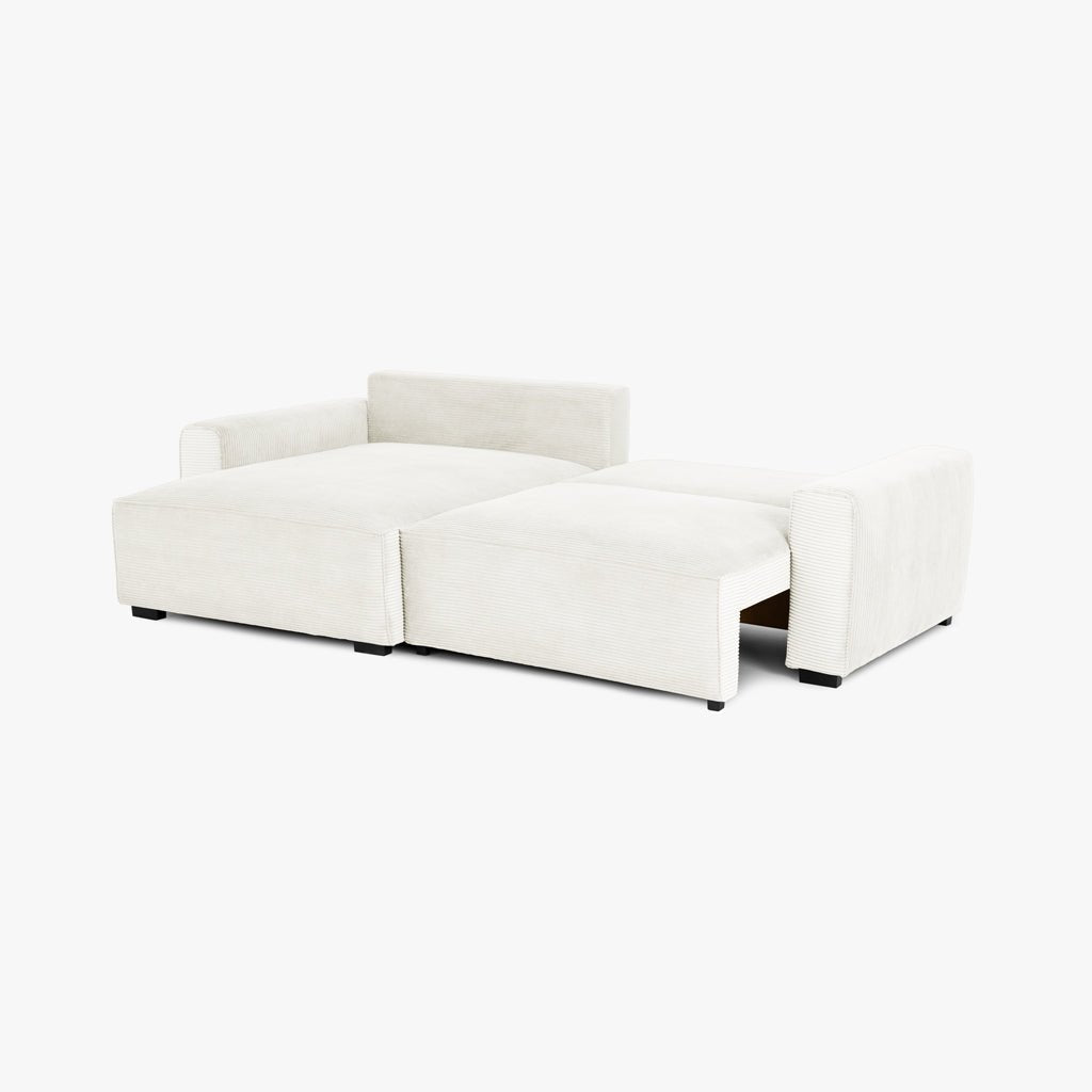 Sofá cama com chaise longue reversível LAUREN - Gato Preto