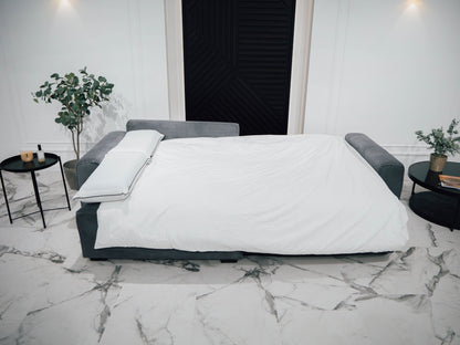 Sofá cama com chaise longue reversível LAUREN - Gato Preto