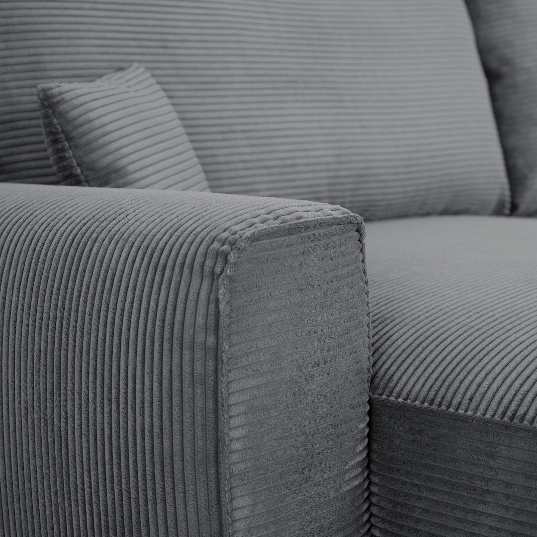 Sofá cama com chaise longue reversível LAUREN - Gato Preto