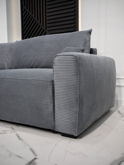 Sofá cama com chaise longue reversível LAUREN - Gato Preto