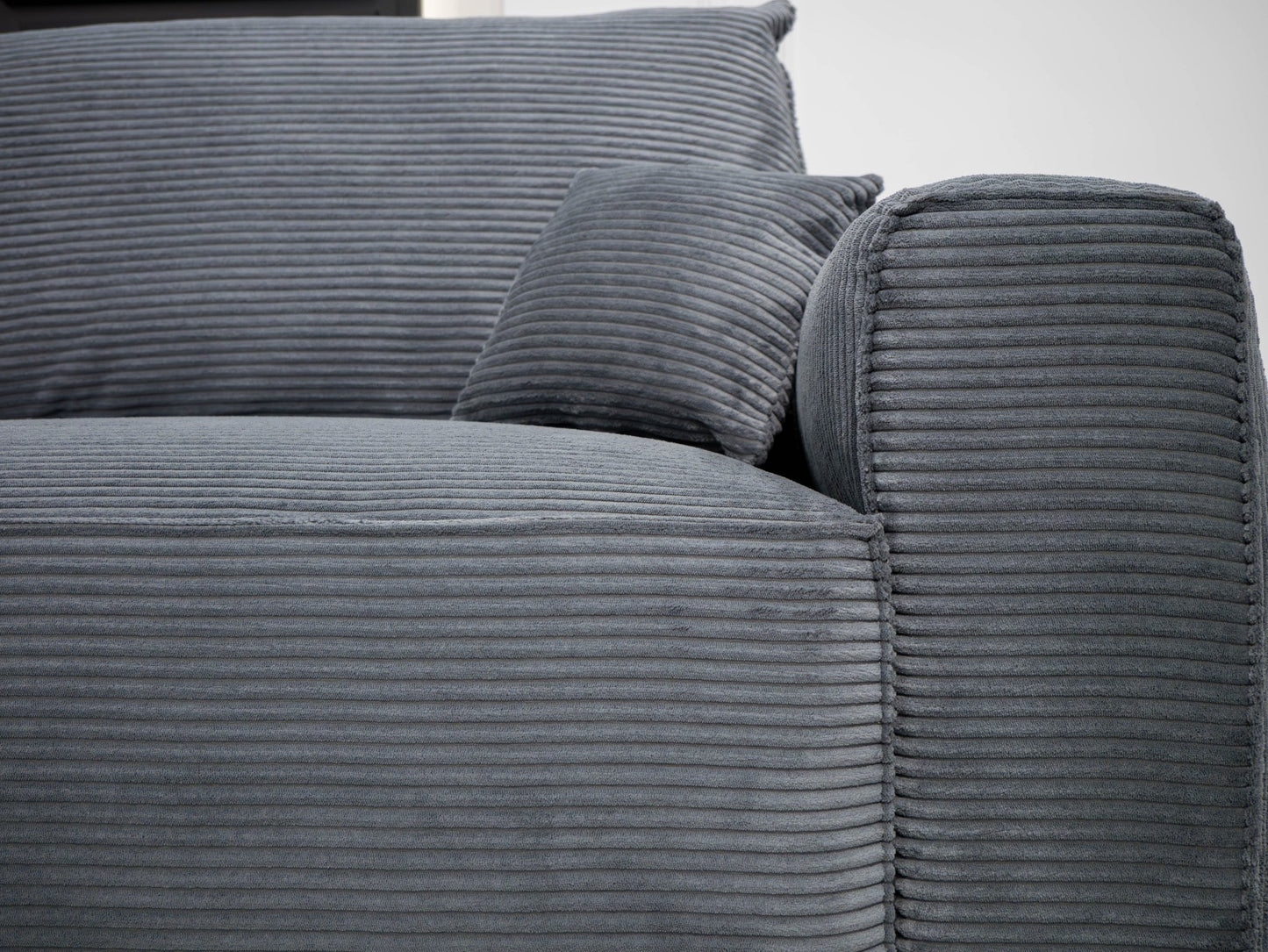 Sofá cama com chaise longue reversível LAUREN - Gato Preto