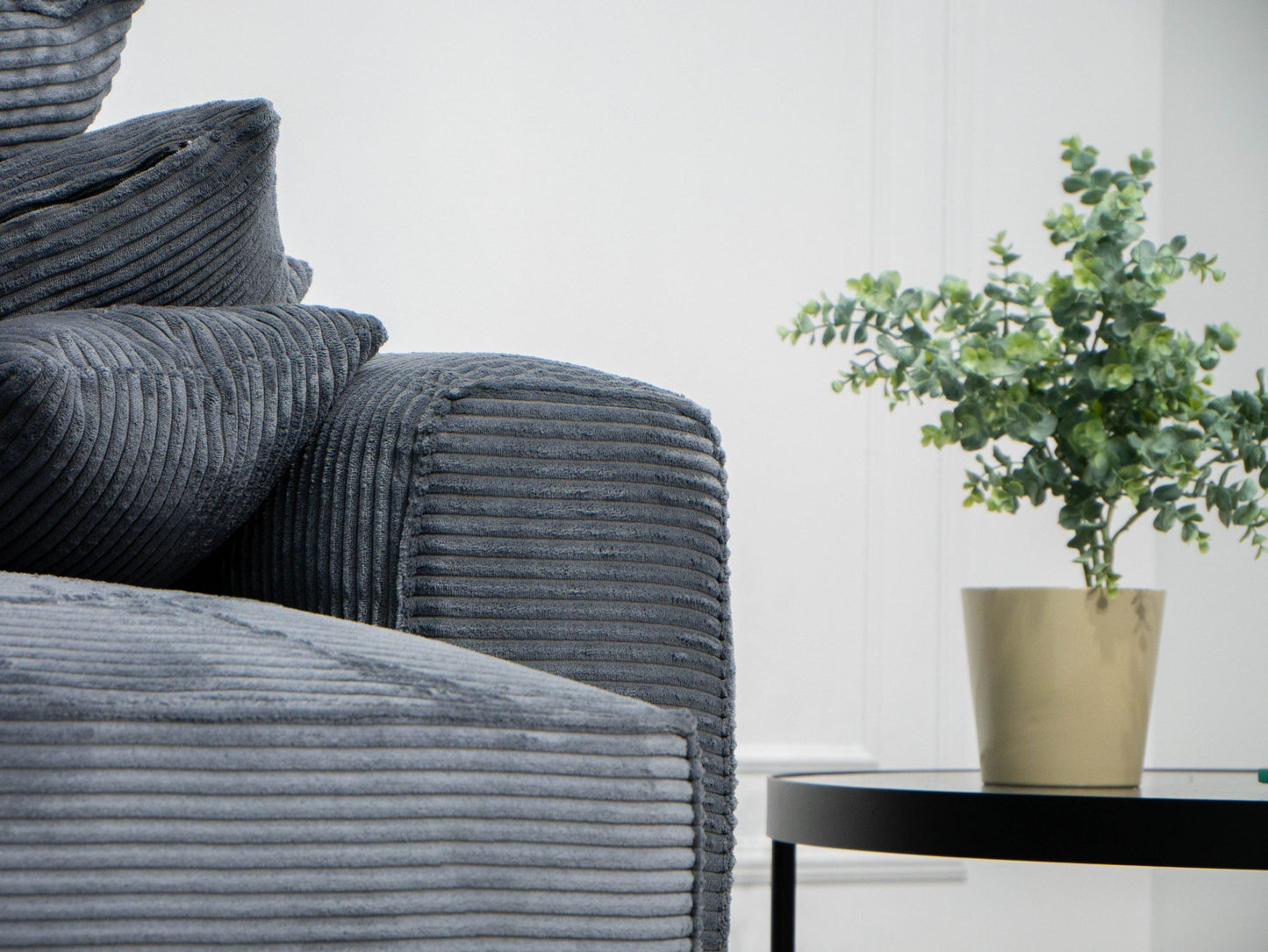 Sofá cama com chaise longue reversível LAUREN - Gato Preto