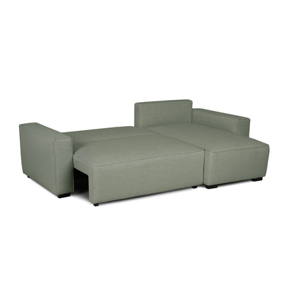 Sofá cama com chaise longue reversível verde JADE - Gato Preto