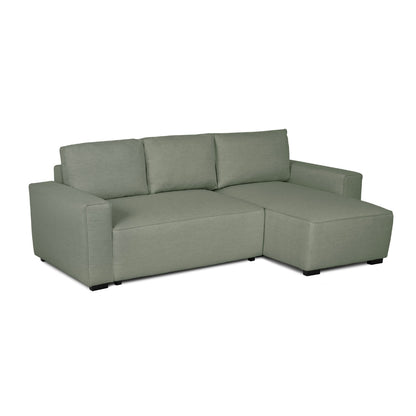 Sofá cama com chaise longue reversível verde JADE - Gato Preto