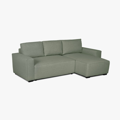 Sofá cama com chaise longue reversível verde JADE - Gato Preto