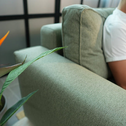 Sofá cama com chaise longue reversível verde JADE - Gato Preto