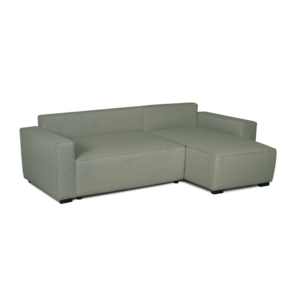 Sofá cama com chaise longue reversível verde JADE - Gato Preto