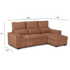 Sofá Cama com Chaise Longue SANDLER - Gato Preto
