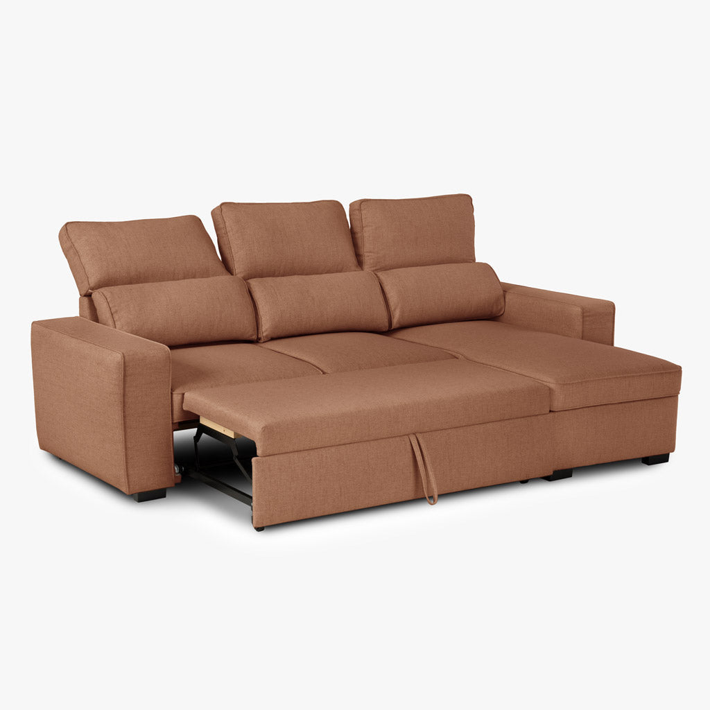 Sofá Cama com Chaise Longue SANDLER - Gato Preto