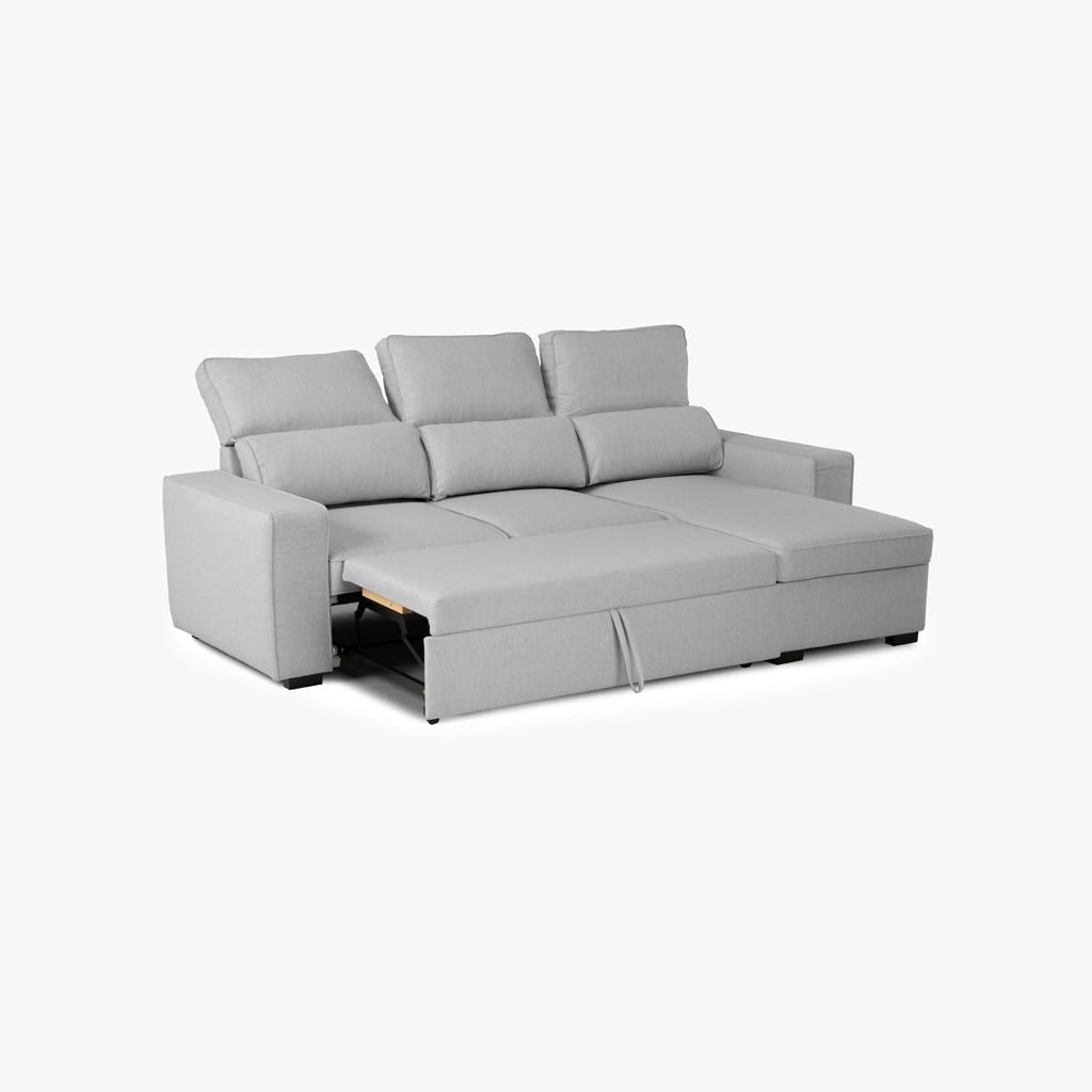 Sofá cama com chaise longue SANDLER - Gato Preto