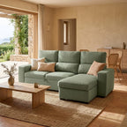 Sofá Cama com Chaise Longue SANDLER - Gato Preto