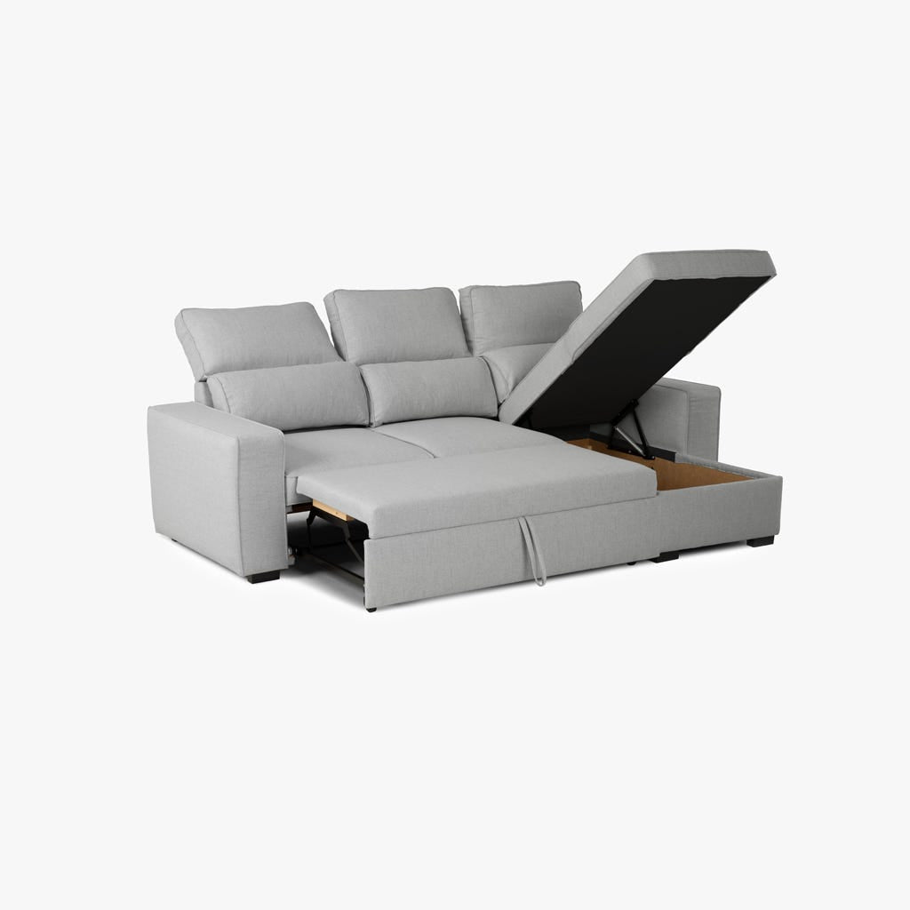 Sofá cama com chaise longue SANDLER - Gato Preto