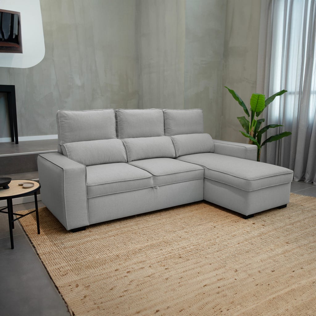 Sofá cama com chaise longue SANDLER - Gato Preto