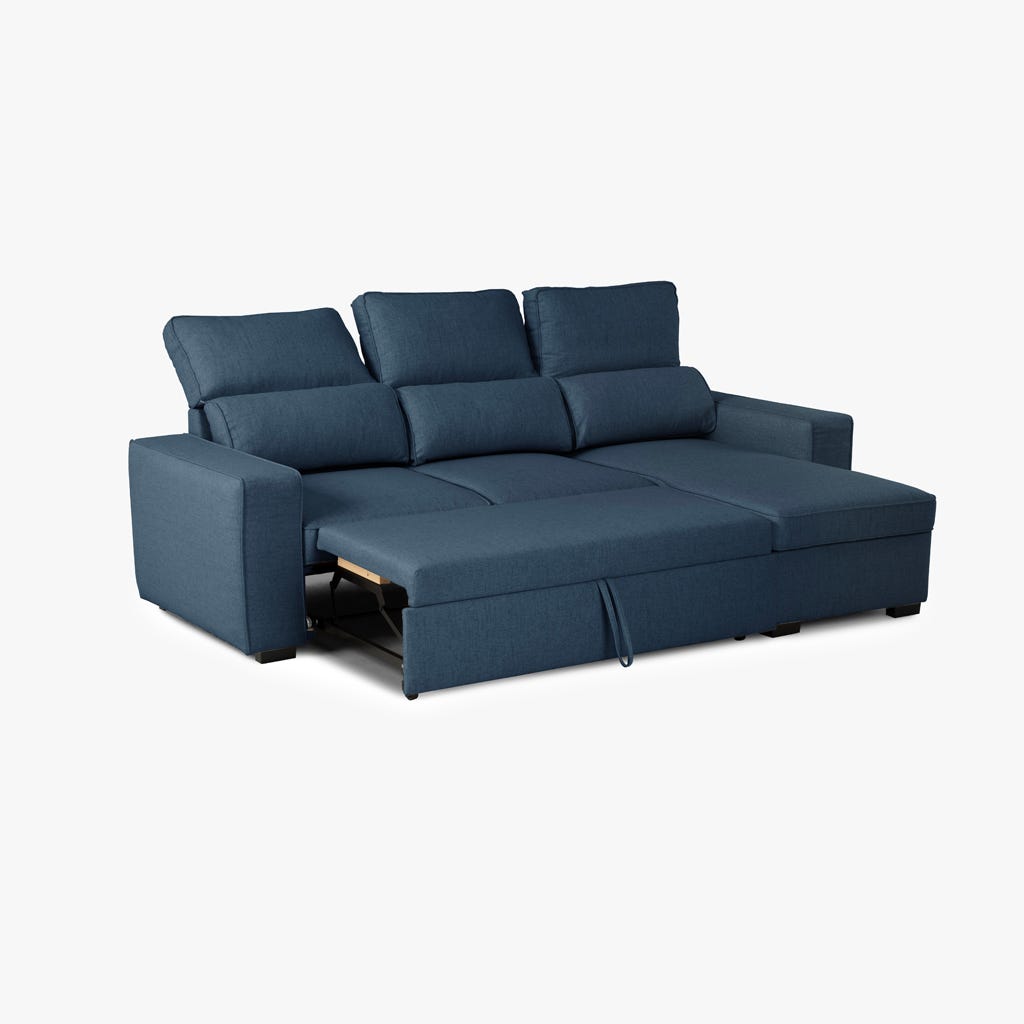 Sofá cama com chaise longue SANDLER - Gato Preto